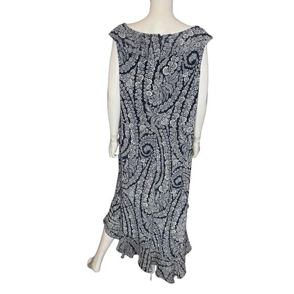 Tommy Hilfiger Plus Size Ruffled Printed Midi Dress Black White Women’s Sz 22W - Picture 6 of 10